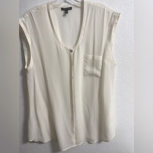 Eileen Fisher-100% Silk Tank Sleeveless Blouse Cream PL